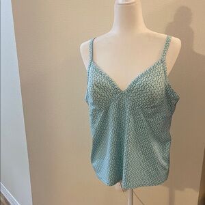 Blue Patterned Sleeveless Top